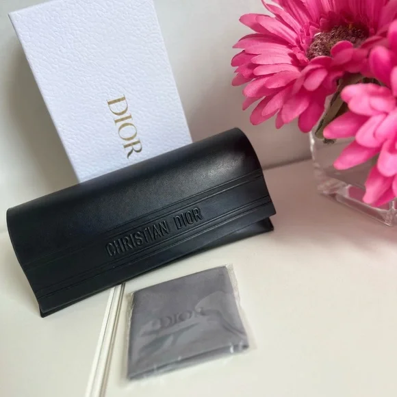 DIOR SUNGLASSES CASE + BOX + CLEANING CLOTH / NEVER USED CHRISTIAN DIOR